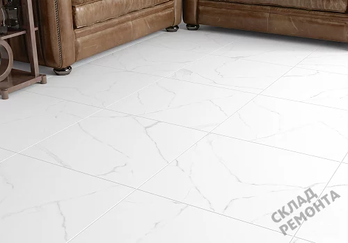 Фото Керамогранит матовый Alma Ceramica Каррара GFU04CRR00R светло-серый 600*600*9 – купить в Перми: цена, описание, фото. Интернет-магазин 2