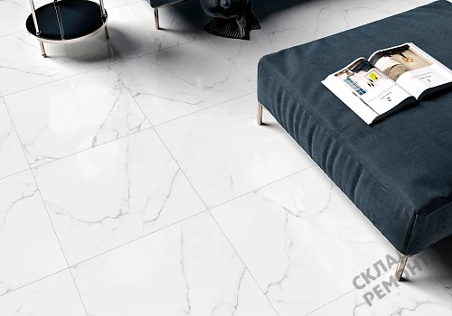 Фото Керамогранит матовый Alma Ceramica Каррара GFU04CRR00R светло-серый 600*600*9 – купить в Перми: цена, описание, фото. Интернет-магазин 3