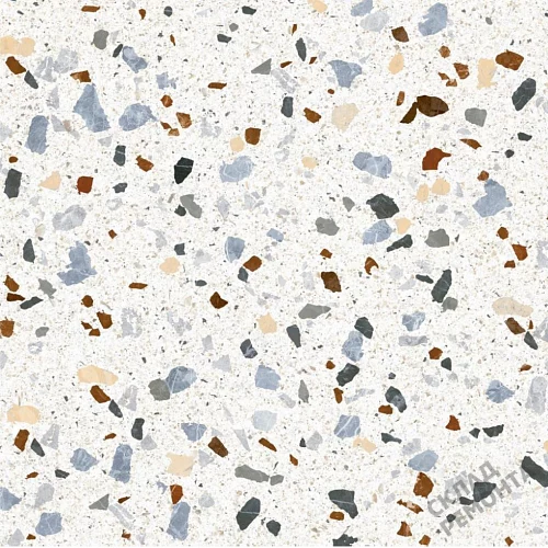 Фото Керамогранит матовый Steppe Ceramics Chips White белый 600*600*9 – купить в Перми: цена, описание, фото. Интернет-магазин 1