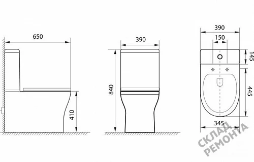 Фото Унитаз напольный Aquanet Roll-C 210764 безободковый купить в Перми: цена, описание, фото. Интернет-магазин 5